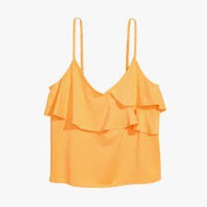 H&M Orange Creamsicle Cami Ruffle Top Size Large